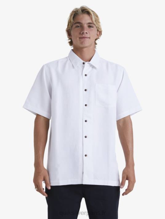 Hommes Quiksilver chemise à manches courtes waterman manele bay D6PT799 blanc