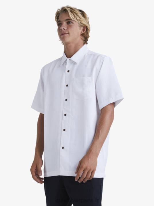 Hommes Quiksilver chemise à manches courtes waterman manele bay D6PT799 blanc