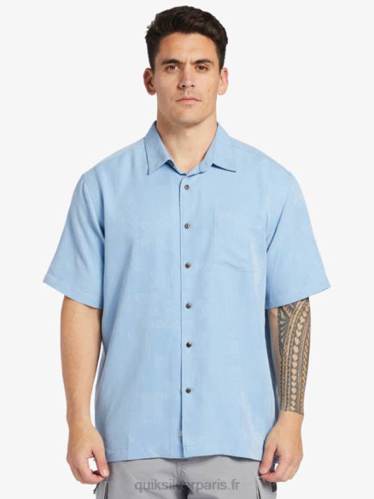 Hommes Quiksilver chemise à manches courtes waterman manele bay D6PT800 bleu crépuscule