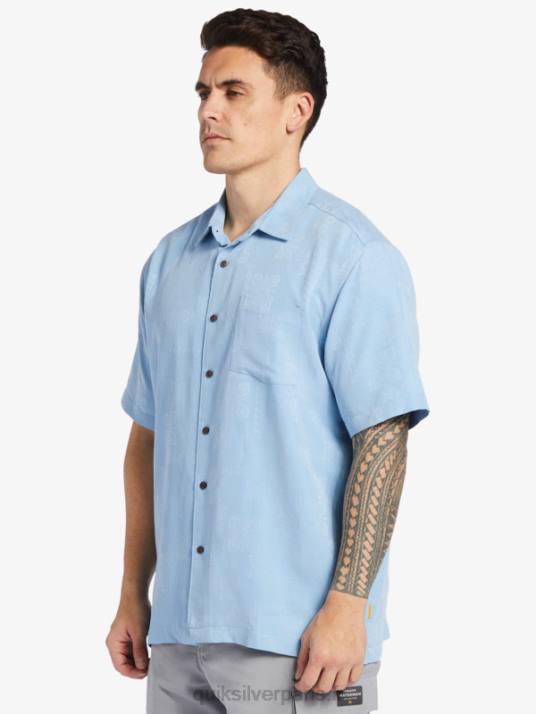 Hommes Quiksilver chemise à manches courtes waterman manele bay D6PT800 bleu crépuscule