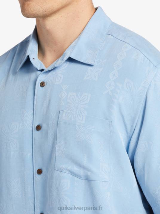 Hommes Quiksilver chemise à manches courtes waterman manele bay D6PT800 bleu crépuscule
