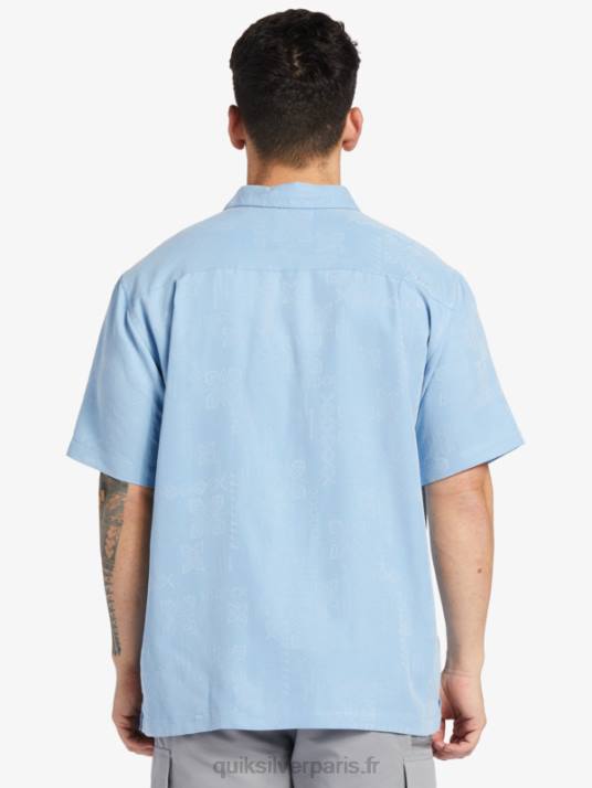 Hommes Quiksilver chemise à manches courtes waterman manele bay D6PT800 bleu crépuscule