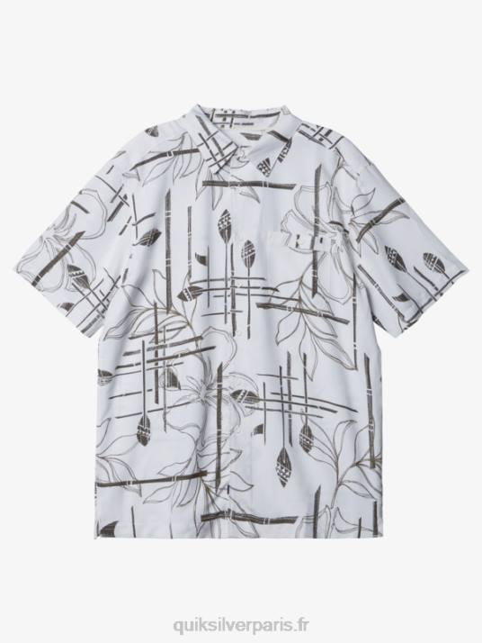 Hommes Quiksilver chemise à manches courtes waterman paddle out D6PT1416 blanc