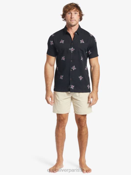 Hommes Quiksilver chemise à manches courtes waterman petites pédales D6PT424 petites pédales noires