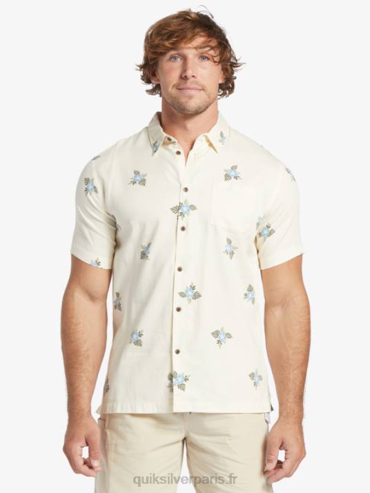 Hommes Quiksilver chemise à manches courtes waterman petites pédales D6PT425 petites pédales blanches antiques