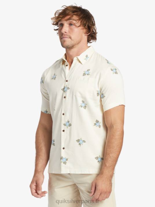 Hommes Quiksilver chemise à manches courtes waterman petites pédales D6PT425 petites pédales blanches antiques