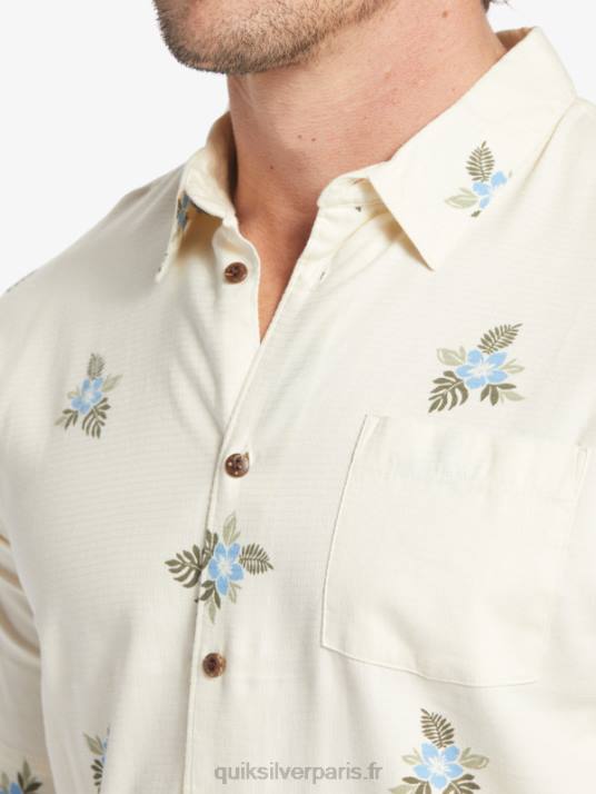 Hommes Quiksilver chemise à manches courtes waterman petites pédales D6PT425 petites pédales blanches antiques
