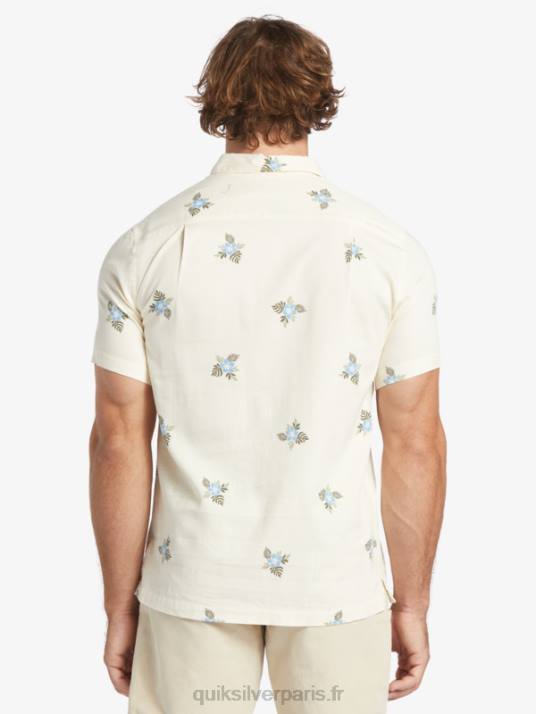 Hommes Quiksilver chemise à manches courtes waterman petites pédales D6PT425 petites pédales blanches antiques