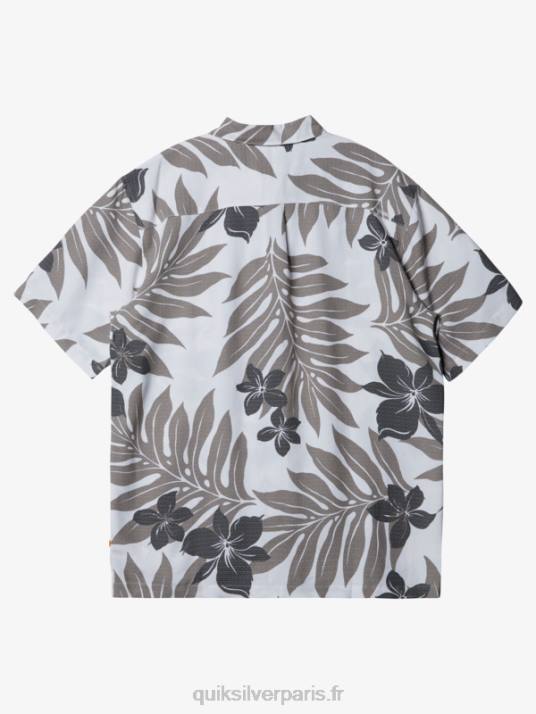 Hommes Quiksilver chemise à manches courtes waterman shonan D6PT992 blanc noir