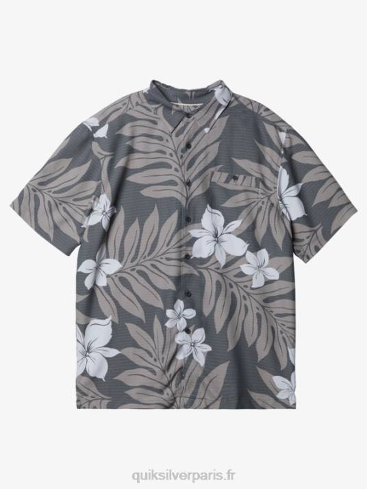 Hommes Quiksilver chemise à manches courtes waterman shonan D6PT993 ardoise foncée