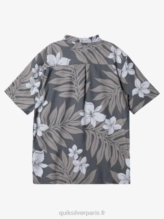 Hommes Quiksilver chemise à manches courtes waterman shonan D6PT993 ardoise foncée