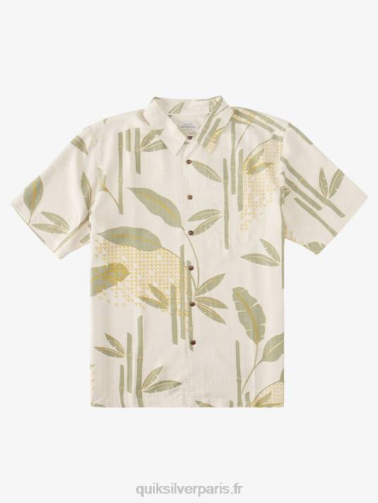 Hommes Quiksilver chemise à manches courtes waterman surf riff D6PT838 riff de surf au riz brun