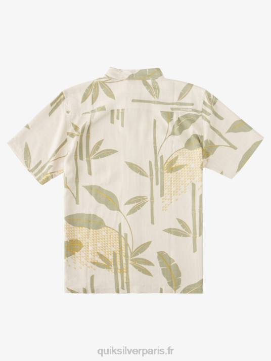 Hommes Quiksilver chemise à manches courtes waterman surf riff D6PT838 riff de surf au riz brun