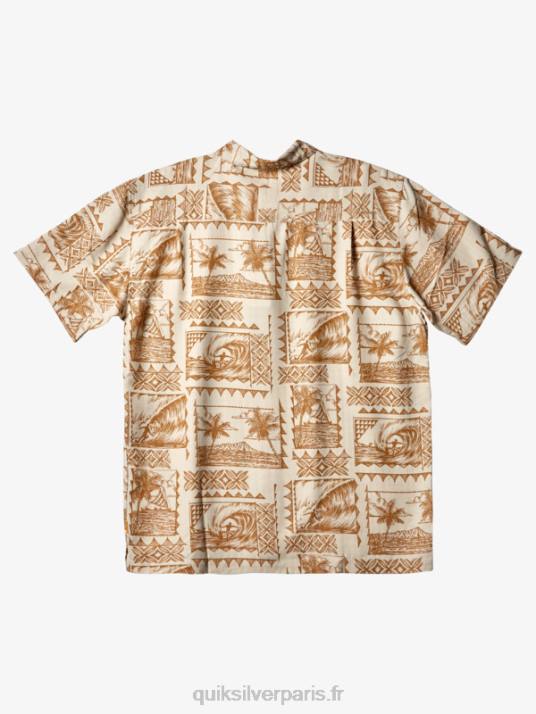 Hommes Quiksilver chemise à manches courtes waterman surf trippers D6PT432 excursionnistes de surf de riz brun