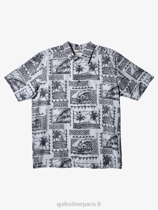 Hommes Quiksilver chemise à manches courtes waterman surf trippers D6PT433 excursionnistes de surf noirs
