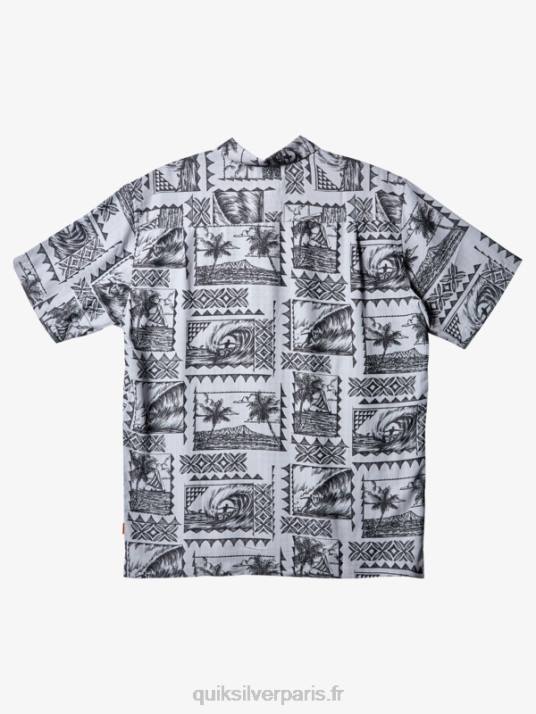 Hommes Quiksilver chemise à manches courtes waterman surf trippers D6PT433 excursionnistes de surf noirs