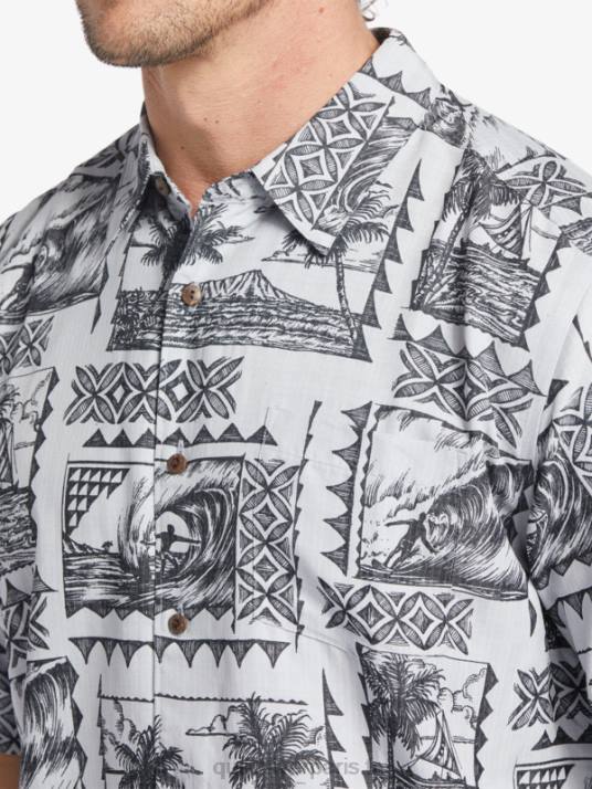 Hommes Quiksilver chemise à manches courtes waterman surf trippers D6PT433 excursionnistes de surf noirs