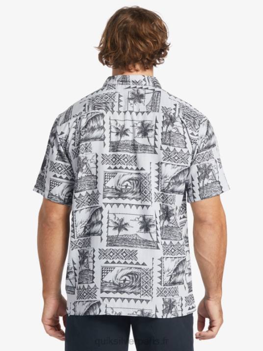 Hommes Quiksilver chemise à manches courtes waterman surf trippers D6PT433 excursionnistes de surf noirs