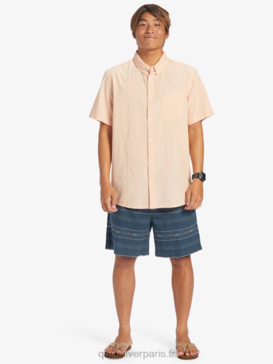 Hommes Quiksilver chemise à manches courtes winfall D6PT378 bronzer au cuivre