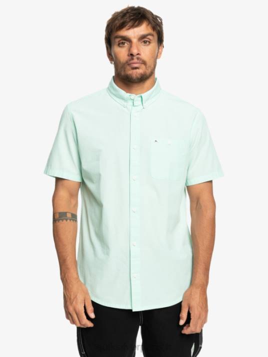 Hommes Quiksilver chemise à manches courtes winfall D6PT382 eau glacée