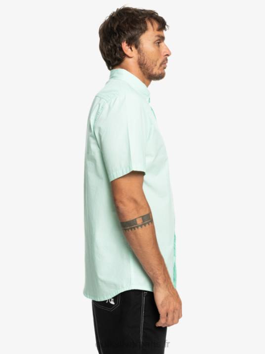 Hommes Quiksilver chemise à manches courtes winfall D6PT382 eau glacée