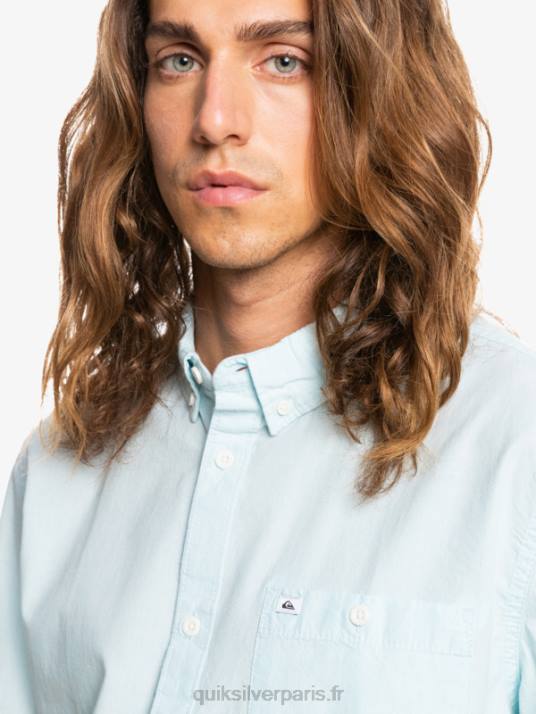 Hommes Quiksilver chemise à manches courtes winfall D6PT384 bleu aéré
