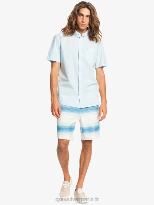 Hommes Quiksilver chemise à manches courtes winfall D6PT384 bleu aéré