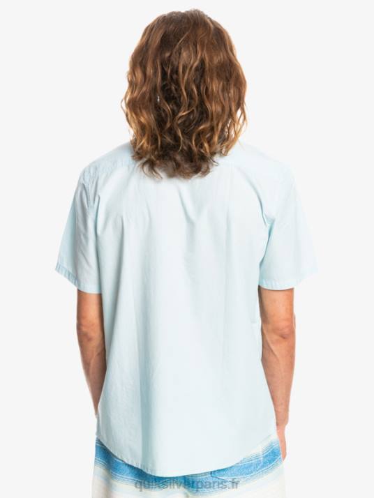 Hommes Quiksilver chemise à manches courtes winfall D6PT384 bleu aéré