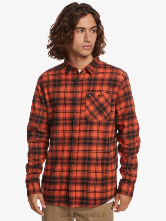 Hommes Quiksilver chemise à manches longues D6PT1559 Hatton ocre brûlé