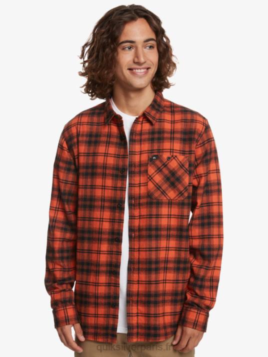 Hommes Quiksilver chemise à manches longues D6PT1559 Hatton ocre brûlé