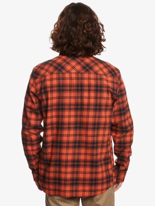Hommes Quiksilver chemise à manches longues D6PT1559 Hatton ocre brûlé