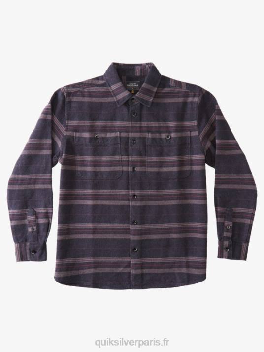 Hommes Quiksilver chemise à manches longues en flanelle à crête horizontale waterman D6PT1121 crête horizontale noire