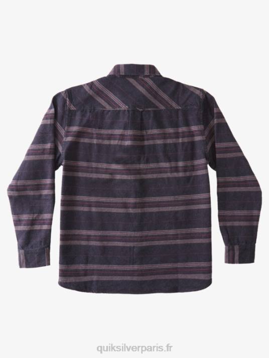 Hommes Quiksilver chemise à manches longues en flanelle à crête horizontale waterman D6PT1121 crête horizontale noire