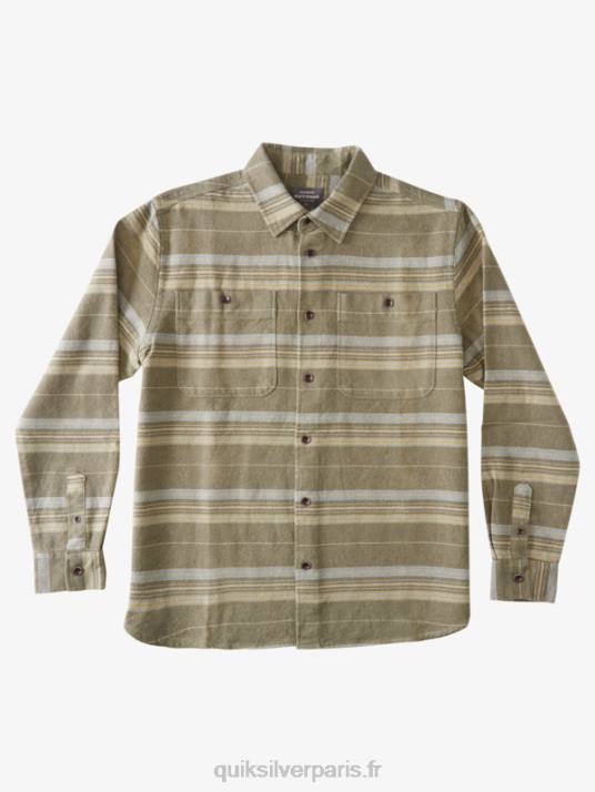 Hommes Quiksilver chemise à manches longues en flanelle à crête horizontale waterman D6PT1122 crête horizontale olive poussiéreuse