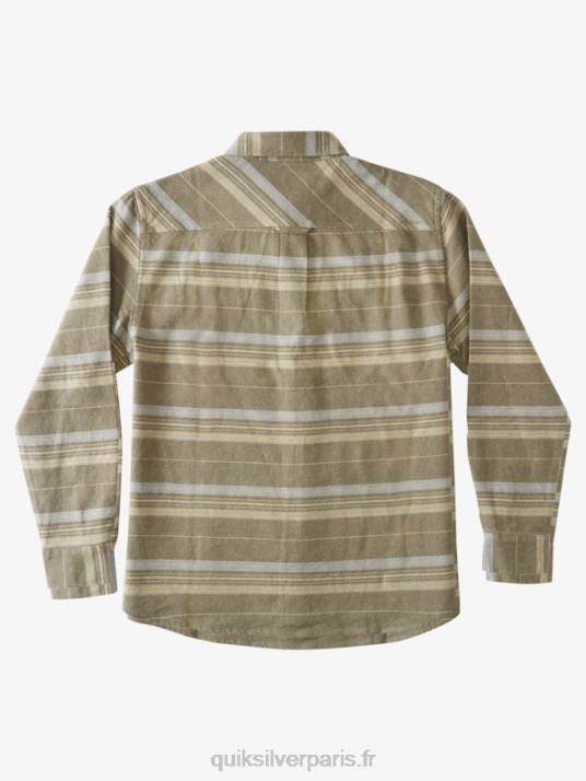 Hommes Quiksilver chemise à manches longues en flanelle à crête horizontale waterman D6PT1122 crête horizontale olive poussiéreuse