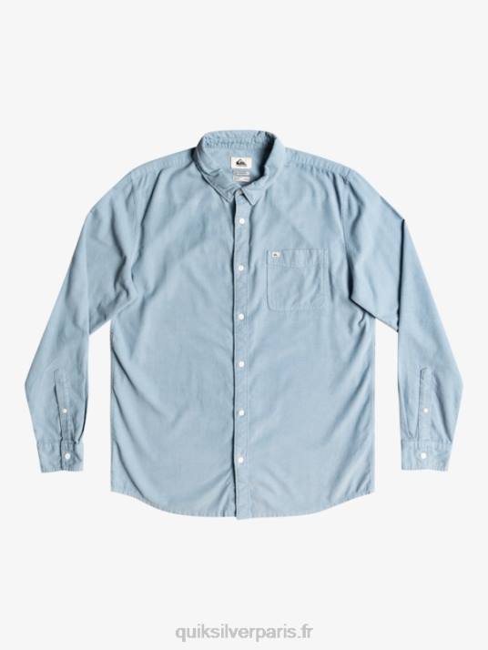 Hommes Quiksilver chemise à manches longues smoke trail D6PT1225 bleu ashley