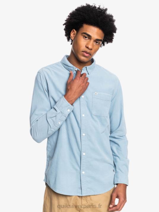 Hommes Quiksilver chemise à manches longues smoke trail D6PT1225 bleu ashley