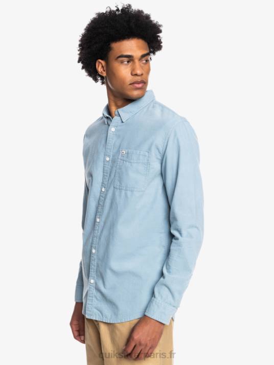 Hommes Quiksilver chemise à manches longues smoke trail D6PT1225 bleu ashley