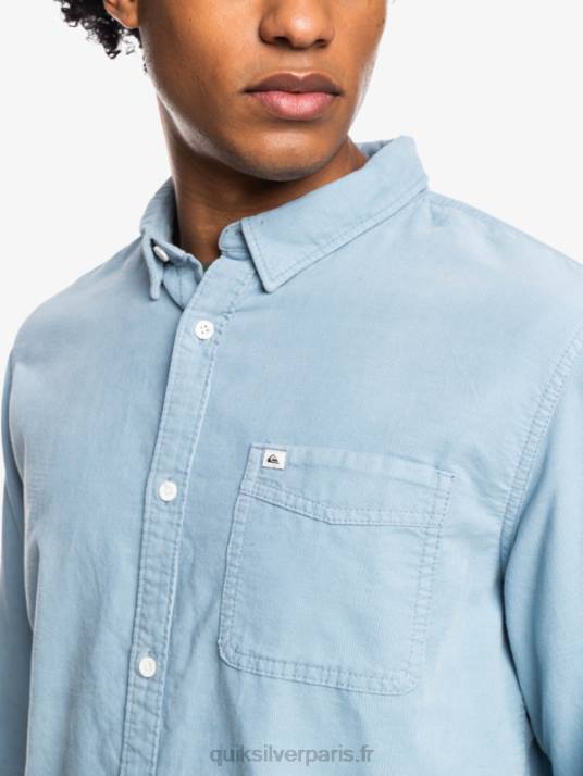 Hommes Quiksilver chemise à manches longues smoke trail D6PT1225 bleu ashley