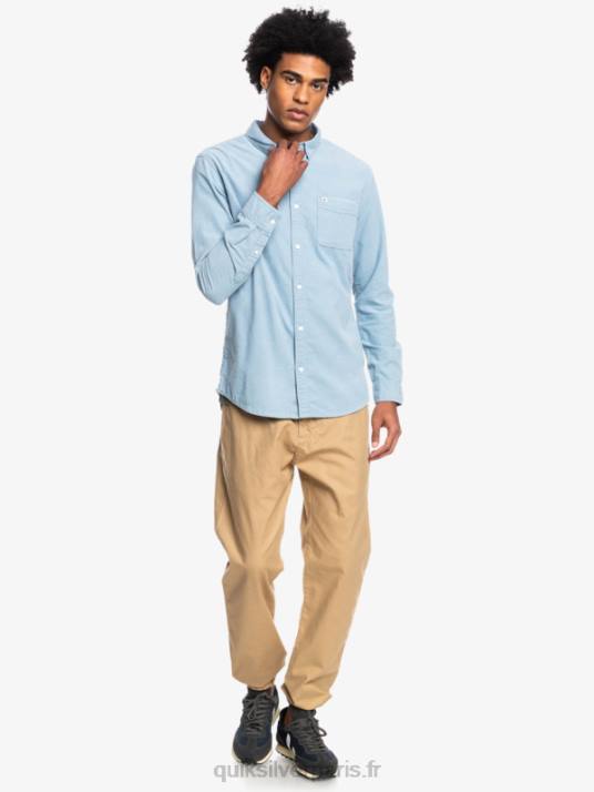 Hommes Quiksilver chemise à manches longues smoke trail D6PT1225 bleu ashley