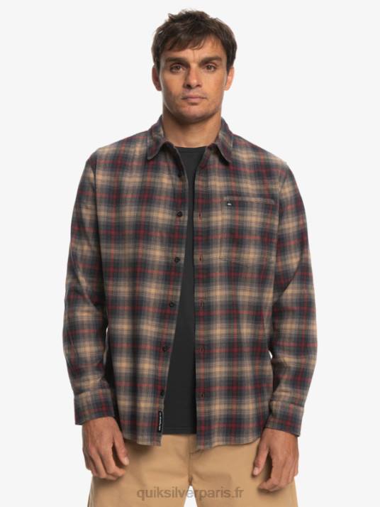 Hommes Quiksilver chemise à manches longues stretch cramond D6PT1049 Cramond de vin rubis