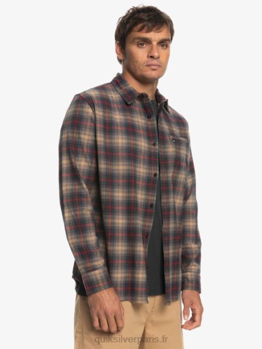 Hommes Quiksilver chemise à manches longues stretch cramond D6PT1049 Cramond de vin rubis