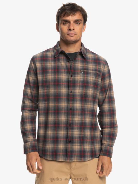 Hommes Quiksilver chemise à manches longues stretch cramond D6PT1049 Cramond de vin rubis