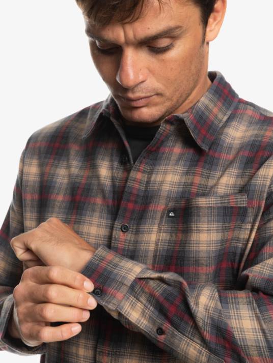 Hommes Quiksilver chemise à manches longues stretch cramond D6PT1049 Cramond de vin rubis