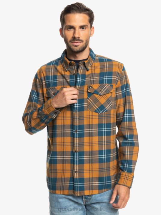 Hommes Quiksilver chemise à manches longues stretch harelaw D6PT1508 lièvre à la cassonade