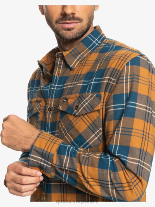 Hommes Quiksilver chemise à manches longues stretch harelaw D6PT1508 lièvre à la cassonade