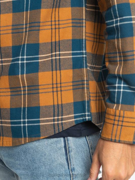 Hommes Quiksilver chemise à manches longues stretch harelaw D6PT1508 lièvre à la cassonade