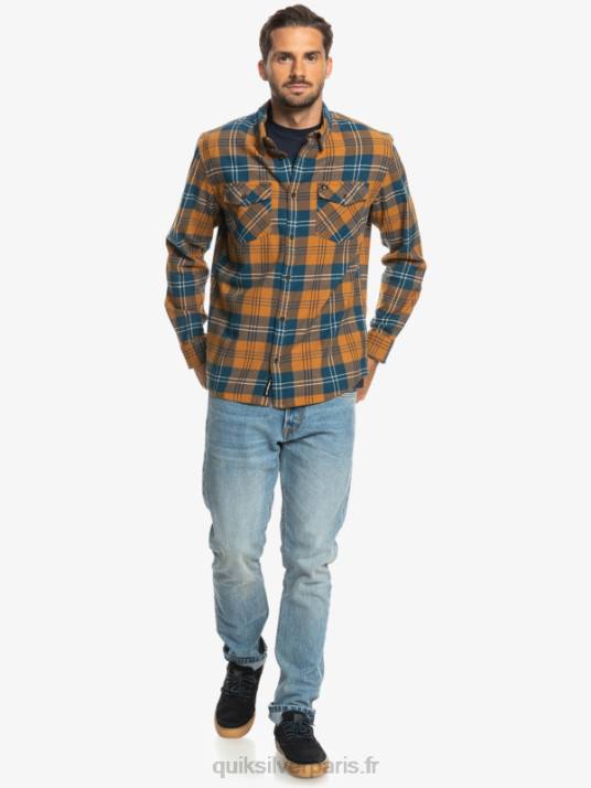 Hommes Quiksilver chemise à manches longues stretch harelaw D6PT1508 lièvre à la cassonade