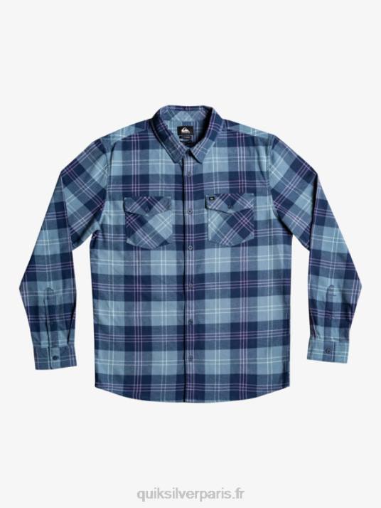 Hommes Quiksilver chemise à manches longues stretch harelaw D6PT1509 lièvre bleu provençal