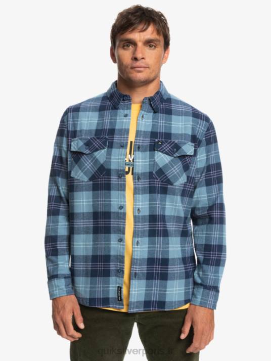 Hommes Quiksilver chemise à manches longues stretch harelaw D6PT1509 lièvre bleu provençal